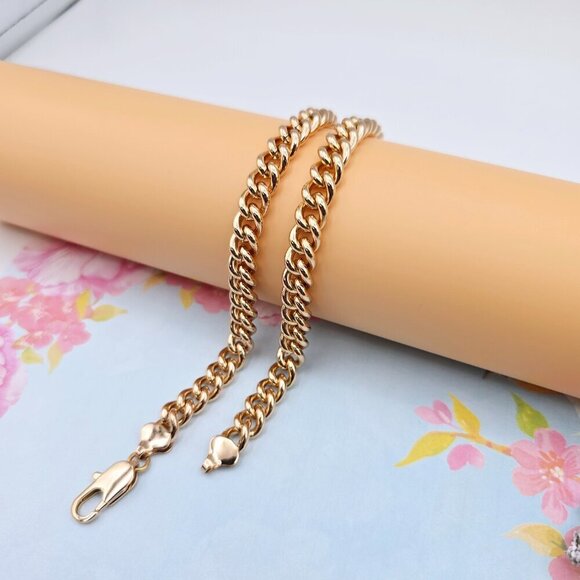 "Heavy Rose Gold Cuban Chain Necklace for Men & Women, 19.7 Inch, XPNL0083 - Picture 11 of 12